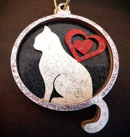 Cat with Heart Layered Ornament Workshop