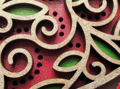 Floral Heart Layered Ornament Detail