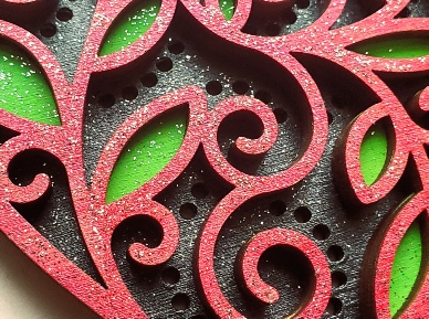 Floral Heart Layered Ornament Detail